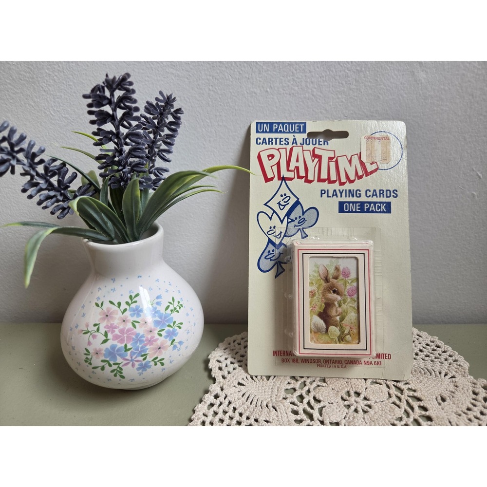 Vintage Playtime Playing Cards Sealed Bunny Deck NOS Original Packaging